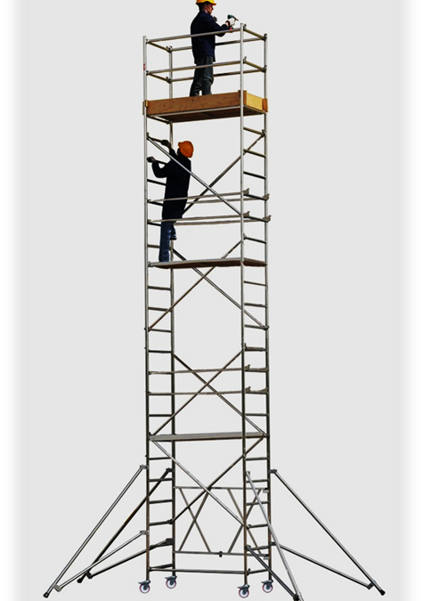 Andamio móvil profesional modular con base plegable