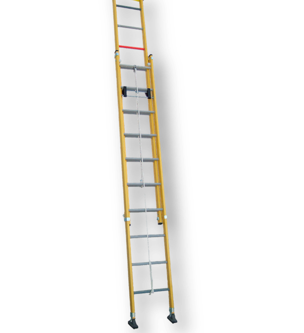 Escalera de 2 tramos extensible con cuerda